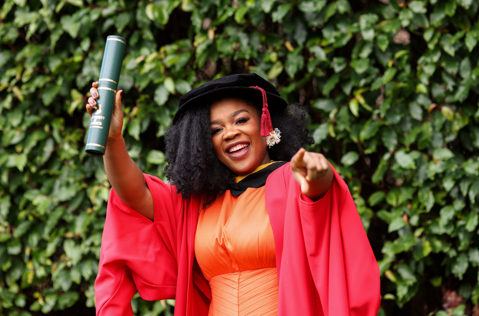Dr Mamobo Ogoro in graduation regalia